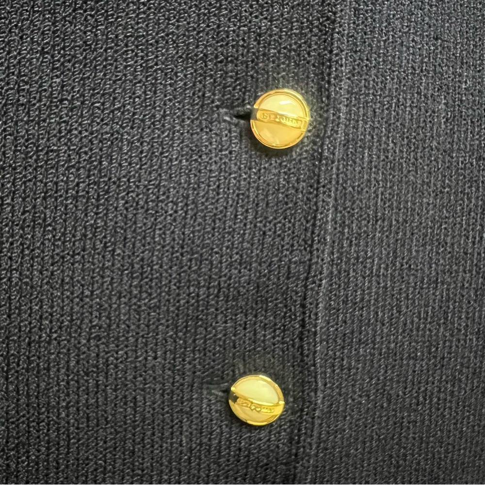 St John Navy Blue Blazer Santana Knit Gold Button Wool Blend 12 - Picture 5 of 6